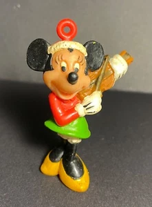 Disney Vintage Mini Figurines Minnie Mouse Violin Ornament 2 1/2" Tall - Picture 1 of 3