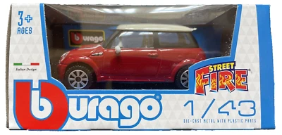 Bburago Mini Cooper S 1:43 Modellauto Spielzeug Street Fire OVP Geschenk Kinder - Bild 1 von 4