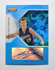 2004-05 Finest Refractors Blue #187 Andris Biedrins AU 01/50