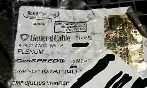Cable General 7141850 23/4P GenSPEED 10 MTP Cat6A 10GX 10G Pleno Blanco /50 ft - Imagen 1 de 12