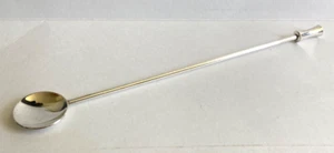 Vtg 10” Cocktail Bar Spoon Muddler Martini Stirrer Silver/Silverplate Unbranded - Picture 1 of 11