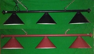 ROSETTA LEATHER POOL SNOOKER TABLE LIGHT BLACK OR BROWN SHADE LIGHTING LAMPS - Picture 1 of 3
