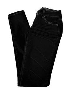 Papaya womens Sz 3 W26 L31 black denim PLEATED front STRETCH jeans (B5)pm2 - Picture 1 of 7