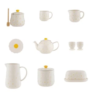 Daisy Design tableware asst Mugs Tea Pot Jug Butter Dish, Tea Coffee Sugar Jars - Picture 1 of 15