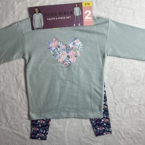 BCBG Girls 2 Piece Sweatshirt Legging Set S 7/8 Teal - Picture 1 of 5