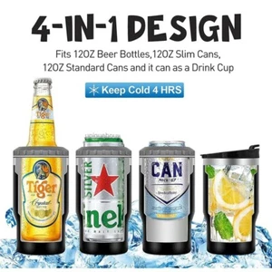 14 Unzen Schlanker Dosenkühler - Universal Edelstahl Vakuum Isoliert Bier Tasse Halter - Bild 1 von 7