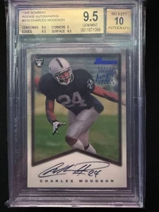 1998 Bowman Charles Woodson Rookie Auto Blue Foil RAIDERS Packers Hall of Fame - Picture 1 of 2