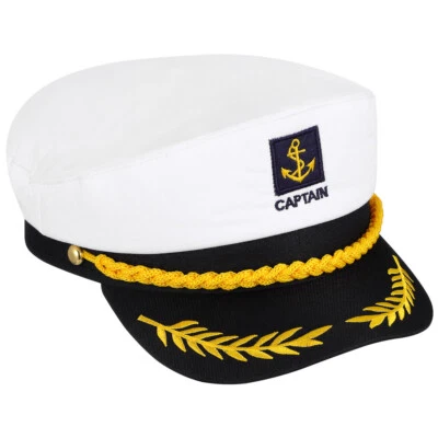 Navy Captains Hat Boat Captains Hat Pirate Hat Yacht Boat Sailor Captain Hat - Image 1 of 4