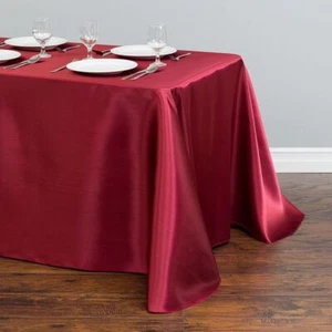 Color Wedding Party Rectangular Tablecloth Table Cover Table Decorations Satin - Picture 1 of 19