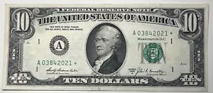 1969 A *10 STAR Ten Dollar Bill Federal Reserve Note Boston MA Old Currency UNC - Picture 1 of 6