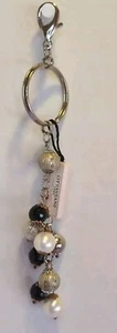 Ottaviani Bijoux 1945 schwarz silber weiße Perle Perle Schlüsselanhänger silberfarben & bronze - Bild 1 von 5