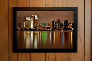 16” x 24” Framed Print Of San Diego Skyline - Picture 1 of 1