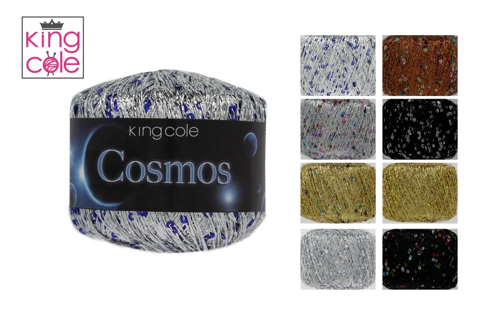 King Cole Cosmos Metallic Sequin Knitting Yarn - Sequin & Sparkle - All Colours - Image 1 of 1