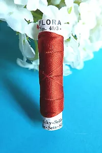 1214BBIS Superb Coil Drawstring Silk Natural " Flora " Zwicky Red N° 436 - Picture 1 of 2