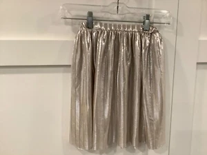 ZARA Girl's Silver Metallic Pull On Skirt Elastic Waistband Size 5/6 - Picture 1 of 3