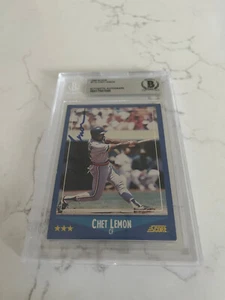 CHET LEMON SIGNED 1988 SCORE DETROIT TIGERS BECKETT AUTHENTIC - Picture 1 of 1