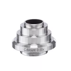 0.55X Stainless Steel C-mount Camera Adapter for Leica Microscopes - Picture 1 of 2