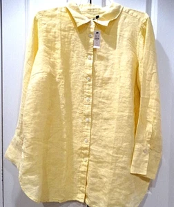NEW! TALBOT'S 100% Linen Yellow Long Sleeve Button Down Tunic, Size 1X - Bild 1 von 7