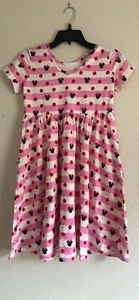 Hanna Anderson Dress Girls Size 12 Disney Minnie Mouse Pink Flare Short Sleeve - Picture 1 of 3