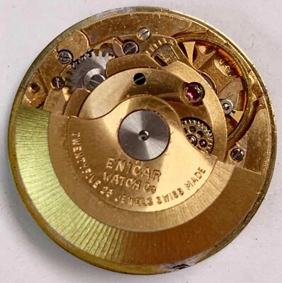 VINTAGE ENICAR 25J AUTOMATIC UP/DOWN DAY DATE 12 & 6 WRISTWATCH MOVEMENT 4 PARTS - Image 1 of 3