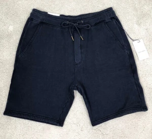 NWT CITIZENS OF HUMANITY Men Stadium Jersey Fleece Drawstring Shorts Size L Navy - Picture 1 of 21