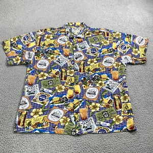 Big Dogs Shirt Mens Extra Large Blue Hawaiian Aloha Cocktails List Beach Rayon - Picture 1 of 10
