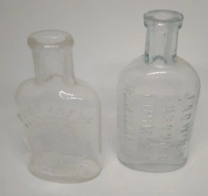 Vintage klare Medizinflaschen leer x2 Liniment ohne Stopfen - Bild 1 von 4