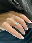 Bague de fiançailles solitaire diamant taille ovale naturelle 1,1 ct or blanc 14 carats H/VS1