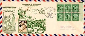 Scott 908 - 1 Cent Four Freedoms McArthur FDC Crosby Double Cachet Seldom Seen - Picture 1 of 2