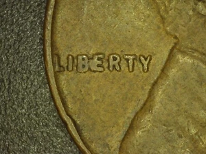 1955-D Lincoln wheat cent error BIE die chip, 405 - Picture 1 of 3