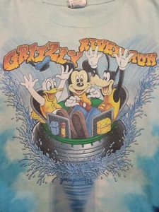 Vtg Disney Grizzly River Run T Shirt Mickey Donald Goofy Disneyland Resorts EUC - Picture 1 of 6