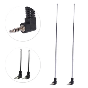 2x Telescopic Mini FM Radio Antenna 3.5mm Male for Mobile Cell Phone Bose Radio - Zdjęcie 1 z 11