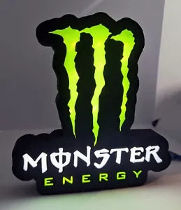 Bar Garage Desktop Mancave Decor LED light box Sign for Monster - Picture 1 of 1