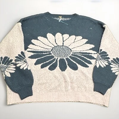 Suéter Free People In Bloom Pullover Púrpura Azul Floral Talla Pequeña Nuevo Talla Grande Foto 1 de 4