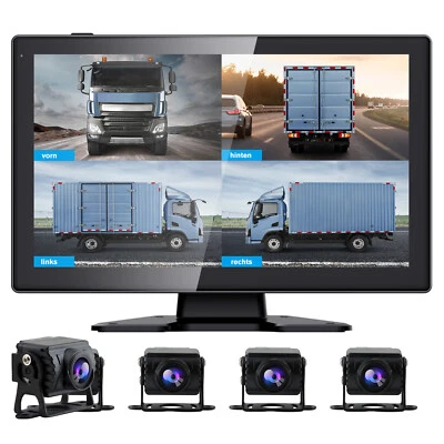 10.1" Split Monitor Rückfahrkamera Mit 4 X HD Rückfahrkamera Für KFW LKW BUS - Bild 1 von 4
