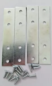 Conector plano / Conector de muebles / Placa perforada metal, galvanizada, 8x, con tornillos - Imagen 1 de 1