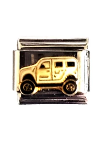 JEEP BLANCO Eslabón Dije Italiano Acero Inoxidable Marca B'linQ Eslabón 9mm - Imagen 1 de 4