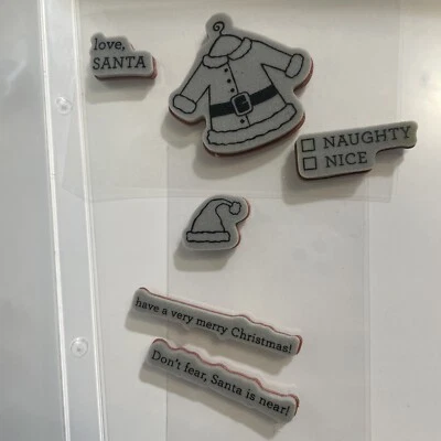 Bonito abrigo travieso sombrero de Papá Noel sello de goma Z Foto 1 de 2