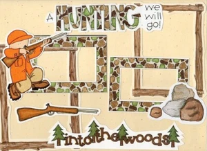 "A HUNTING WE WILL GO" MY MIND EYE DIE CUT SET~ HUNTING FISHING OUTDOORS WOODS * - Picture 1 of 1