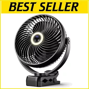 Stylish 8'' Battery Fan with Strong Wind & LED Light - Perfect for Gym and Tents - Picture 1 of 9