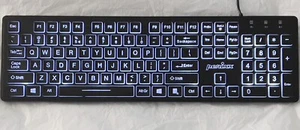 PERIXX PERIBOARD-317 Wired Full-Sized Membrane Backlit Keyboard Black TESTED - Picture 1 of 9