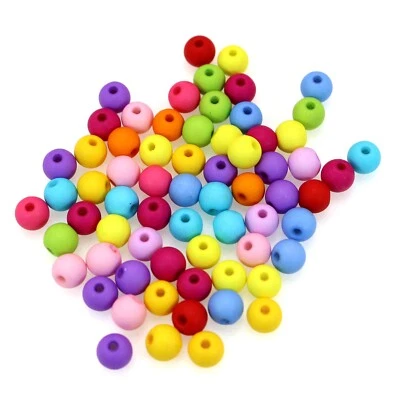2500 Mixed Color Acrylic Round Beads 6mm Imitation Wooden beads - Image 1 of 4