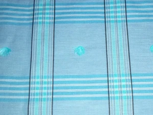 Tela de algodón de colección azul aguamarina a cuadros con GRANDES puntos de clip acuático 44x3,5 yardas - Imagen 1 de 9