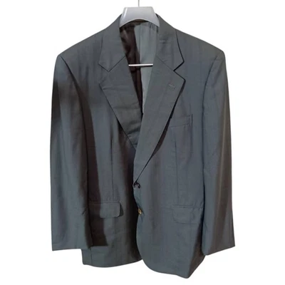 Aquascutum Men's 100% Wool Gray Jacket XL Embroidered Name Japan F/S - Image 1 of 4