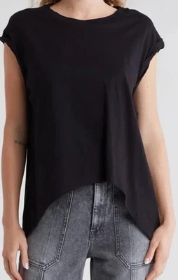 NUEVA CAMISETA SIN MANGAS $75 Allsaints negra de algodón Sanza para mujer talla mediana Foto 1 de 4