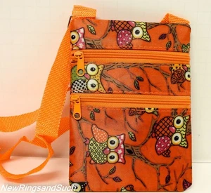 Child Toddler First Messenger Purse sideways owls Orange - Picture 1 of 5