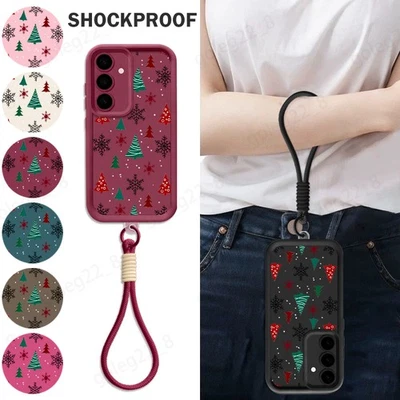 Christmas Tree Pattern Lanyard Case For Samsung S25 S24 Ultra S23 A17 A16 Cover - Image 1 of 4