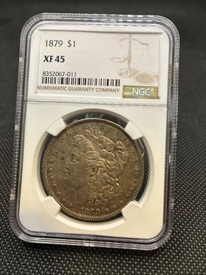 1879-P Morgan Silver Dollar $1 NGC XF45 Tough Date - Image 1 of 4