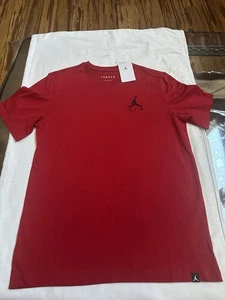Jordan Red T-Shirt Men’s Large Embroidered Jumpman Logo Cotton Tee Sz MED NWT FS - Picture 1 of 7