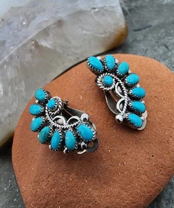 Sterling Silver 925 Antionette Platero Laguna Zuni Petit Point Earrings Ag 2550 - Picture 1 of 8